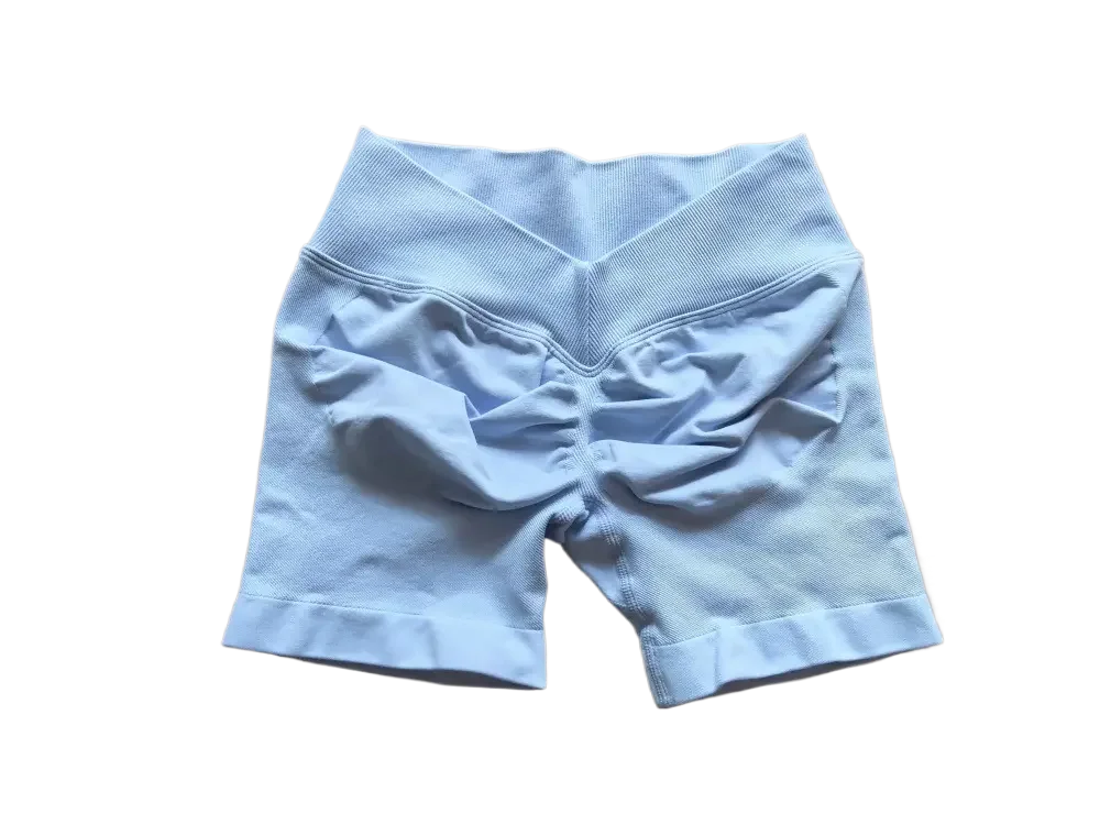 Women's Seamless Yoga Shorts Scrunch Butt Gym Shorts Booty Running Low Waist Sports Shorts Workout Leggings V Hip Fitness Pants
