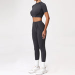 2PCS Yoga Suit Sports Set Women Quick-Drying Gym Set Women Tracksuit Running Workout Long Sleeve Sports Shirt Yoga Clothing