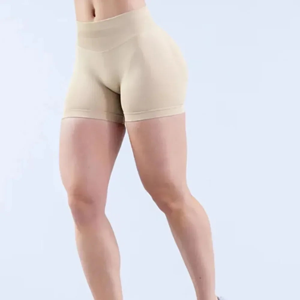 Women High Waist Yoga Shorts Stretch Breathable Sports Shorts Fitness Gym Running Workout Short Pants For Ladies