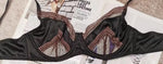 MOYISU Parisian Lingerie Set | Chantilly Lace & Mesh Cutouts | EU 85B Support | Effortless French Slimming Underwire Sexy Bras