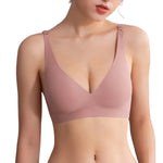 Push-Up Seamless Bras For Women Non-wire Brassiere V-neck Bralette Removable Pads Sports No Trace Underwear Sexy Lingerie S-3XL