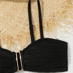Beige Texture Solid Swimwears 3 Piece Bikini Set Cover Ups U Shapped Sexy Swimsuit Women 2026 Bathing Suit High Waist Bikinis
