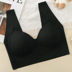 Ice Silk Wireless Bras For Women Push Up Chest One Piece Outer Wear Bra Traceless Underwear Vneck Female Lingerie