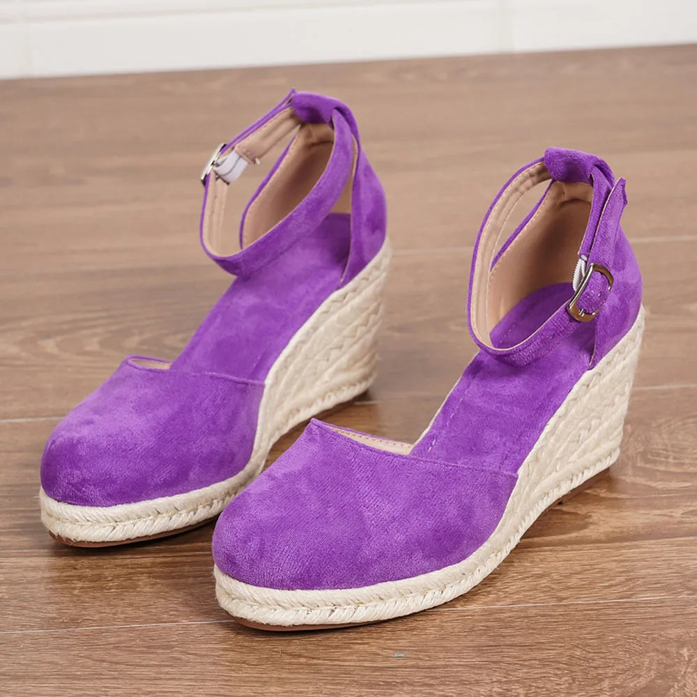 15 Colors Big Size 43 Summer Bohemian Espadrilles Sandals Women Beach Vacation Shoes Comfy Walk High Heels Wedges Sandals