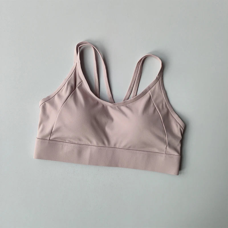 Women's Summer Shock-absorbing Running Yoga Tank Top with a Beautiful Contrasting Sports Bra and a Professional Pilates Bra