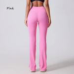DIAS FIT JOY Women's Hip lifting flared pants high waisted yoga fitness pants sports micro flared yoga pants wide leg pants