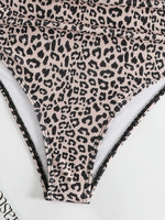 Sexy One Shoulder Swimsuit 2024 New Black Leopard Print Pleate Tummy Control One Piece Swimwear Beach Bathing Suit Monokini