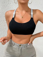 Sexy Sports Bras Fitness Women Underwear Yoga Crop Tank Top Ribbed Backless Lingerie Bras Comfortable Push Up Bralette Chic Vest