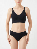 Seamless Comfortable Underwear Set, No Steel Rim Bra, thong Set, Black Yoga Exercise Set Black Set Z417