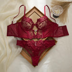 Sexy Large Size Lingerie Women Bra Set Girl Floral Lace Underwear Set Underwire Brassiere Push Up Outfit Delicate Bra Kit