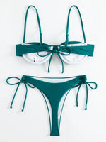 Underwired Gradient High Cut Bikini Female Swimsuit Women Swimwear Two-pieces Bikini Set Micro Thong Bathing Suit Swim Beachwear