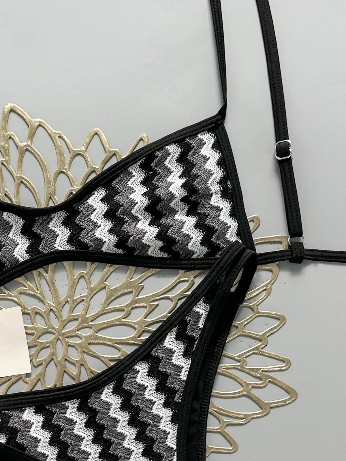 Crochet Striped High Leg Cut Brazilian Bikini Female Swimsuit Women Swimwear Two-pieces Bikini Set Bather Bathing Suit Swim Lady