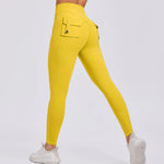 Women's Seamless Yoga Leggings Pants Sports Fitness Peach Hip-lifting Workwear Pocket Tight Trousers Workout Gym Leggings