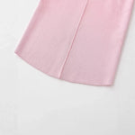 Women's Fashion Casual Puff Sleeve Casual Top Pink Puff Sleeve Knit Top Round Neck Ribbed Back Zipper Casual Style T-Shirt 60BW