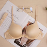 Women's Sexy Gathering Bra with Detachable Shoulder Strap Seamless Steel Ring Brassiere Solid Color Bralette Lingerie