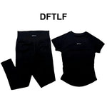 DFTLF 2 Pieces Women Yoga Set Slim Short Sleeve Top High Waist Leggings Seamless Workout Gym Fitness Quick Dry Sportswear Suit