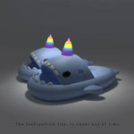 Cute Shark Slippers for Women & Men Summer Platform Night Glow-in-the-Dark Indoor Beach Slides Home Street Wear DIY Accessory