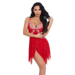 Toucheart Sexy Lingerie Set Women's Lace Nightgown Mesh See-through Suspender Dress Lace Patchwork Sexy Ultra Thin Pajama Set