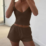 Summer New Women's Pajama Set with Bow Strap Shorts Casual Comfortable Soft Breathable Home Clothes Two Piece Set Y2K Hot
