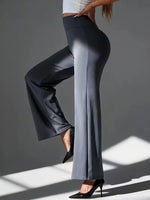 Women's Fitness Straight Pants High Waist Tummy Control Loose Yoga Trousers Gray Booty Lifting Straight Sweatpants Street Style