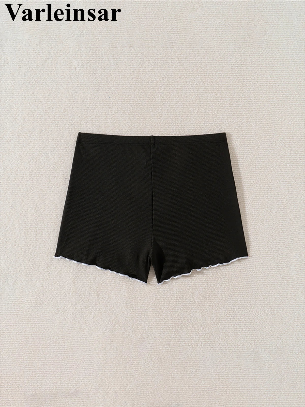 XS - L Bow Mini Shorts Ribbed Bikini Bottom Swim Brief Women Swimwear Female Bather Brazilian Tanga Panties Underwear V6538