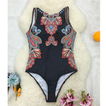 Striped Women One Piece Swimsuit High Quality Swimwear Printed Push Up Monokini Summer Bathing Suit Tropical Bodysuit Female