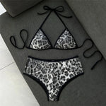Sexy Brown Leopard Sequin Swimwear Halter String Triangle Bikini Femmes Women 2026 Micro Thong Swimsuit Bikinis Sets De Mujer