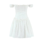 Summer 2026 Sexy Strapless Dress For Women Waist-cinching With Ruffled Trim And Embroidery Mini Skirt Pure Desire Beautiful T0DT