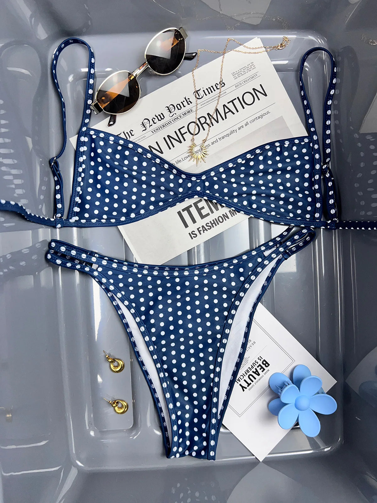 New Flowers Printed High Leg Cut Bikini Female Swimsuit Women Swimwear Two-Pieces Bikini Set Bather Bathing Suit Swim