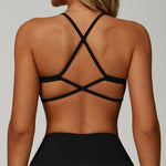 Gym Bras Cross Shoulder Straps Sports Underwear Anti-Sweat Fitness Top Women Yoga Bra Shockproof Crop Top Push Up Workout Tops