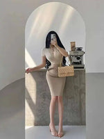 Korean Pure Desire Style Sexy OL High Waist Back Slit Mid Length Skirt Belt School Girl Uniform Fashion Women Mini Skirts UJR8