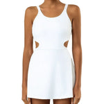 Tennis Dress Women Sleeveless Push Up Padded Sport Dresses Training Running Fitness Hollow Out Backless Slim Badminton Suit