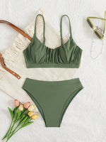 Sexy High Waist Bikini Set 2026 Women Pleate Push Up Two Piece Swimsuit Brazilian Beach Bathing Suit Holiday Swimwear Biquini