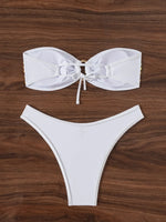 Shiny Sequins Mesh Bandeau Bikini Female Swimsuit Women Swimwear Two-pieces Bikini Set Brazilian Bathing Suit Swim Beach Wear