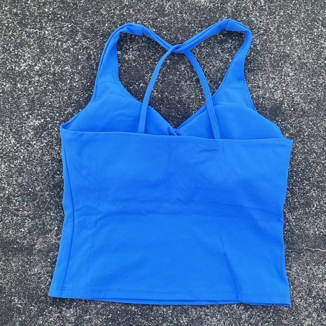 Solid Color Cross Back Tank Top Women Fitness Sport Bra Top Soft Tight Comprehensive Training Gym Yoga Underwear With Chest Pad