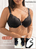 Wide Strap Lace Women Bra Front Closure Underwire Push Up Brassiere Plus Size C D E Cup Breathable Back Lingerie