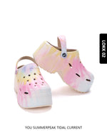 Leopard Platform Clogs for Women Closed Toe Chunky High Heel Sandals Woman New Summer Street Beach Slides Girls Fashion Slippers