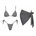 2026 2Pcs Sexy Women One Piece Swimsuit Female Push Up Swimwear BiquiniHigh Cut Monokini Solid Swim Suit Bathingsuit Beachwear