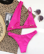 2026 Asymmetric One Shoulder Bikini Women Swimsuit Female Swimwear Two Pieces Bikini Set Hollow Out Bathing Suit Swim Beachwear