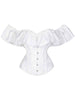 Chest corset with satin ruffled sleeves and waist-tightening palace corset at the back of the shoulder.