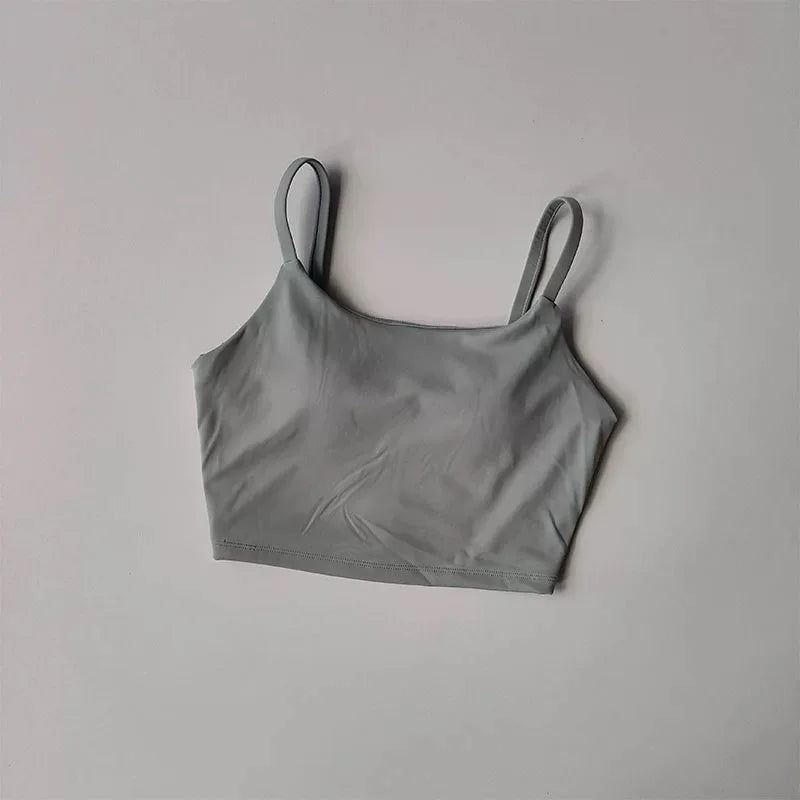 Women's yoga sports bra, small camisole vest integrated fixed gathering sports and fitness bra