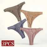 3PCS/Set Seamless G-string Panties Women Underwear Female Underpants Low Waist Thong Sexy Lingerie Seamless Sports Panties