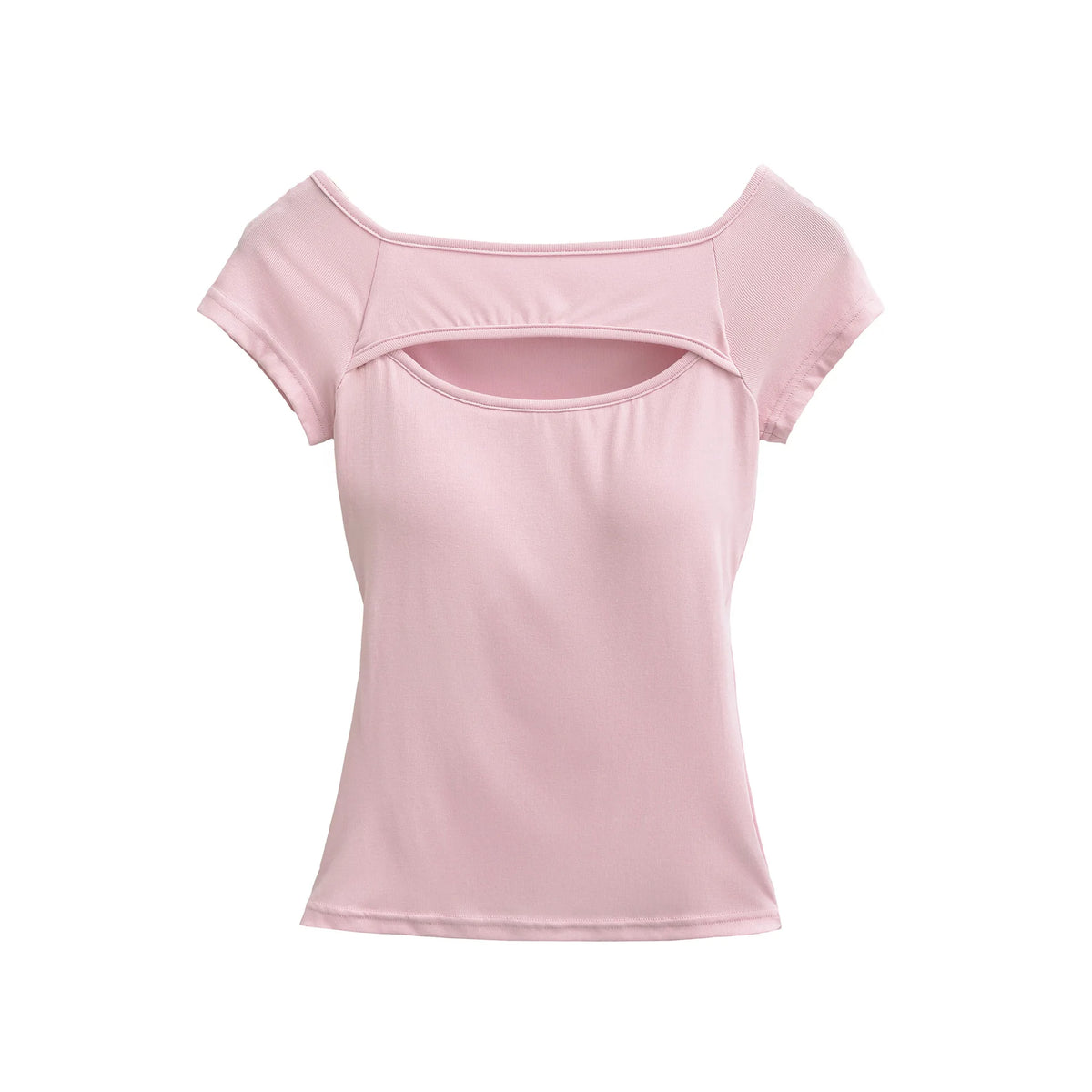 Korean Style Goddess Off-Shoulder Casual Elegant Sexy Hot Girl Top Women Hollow Out Short Sleeved Solid Color T-Shirt Charm 7O4B