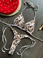 New Women's Bikini Split Print Swimwear Fashion G-string Beach Holiday