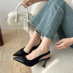 French High Heels Pink Toe Sandals Fairy Shoes 2026 Spring and Summer Stitching Skirt Pointed Shoes Single Shoes