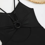 2025 New Brown Bodysuit One Piece Swimsuit Women Thong Swimwear Sexy Backless Bathing Suit Woman Monokini Beach Wear Black White
