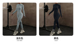 High Elasticity One-Piece Fitness Bodysuit Seamless Yoga Training Suit Butt-Lifting Zipper Design for Women's Active Wear