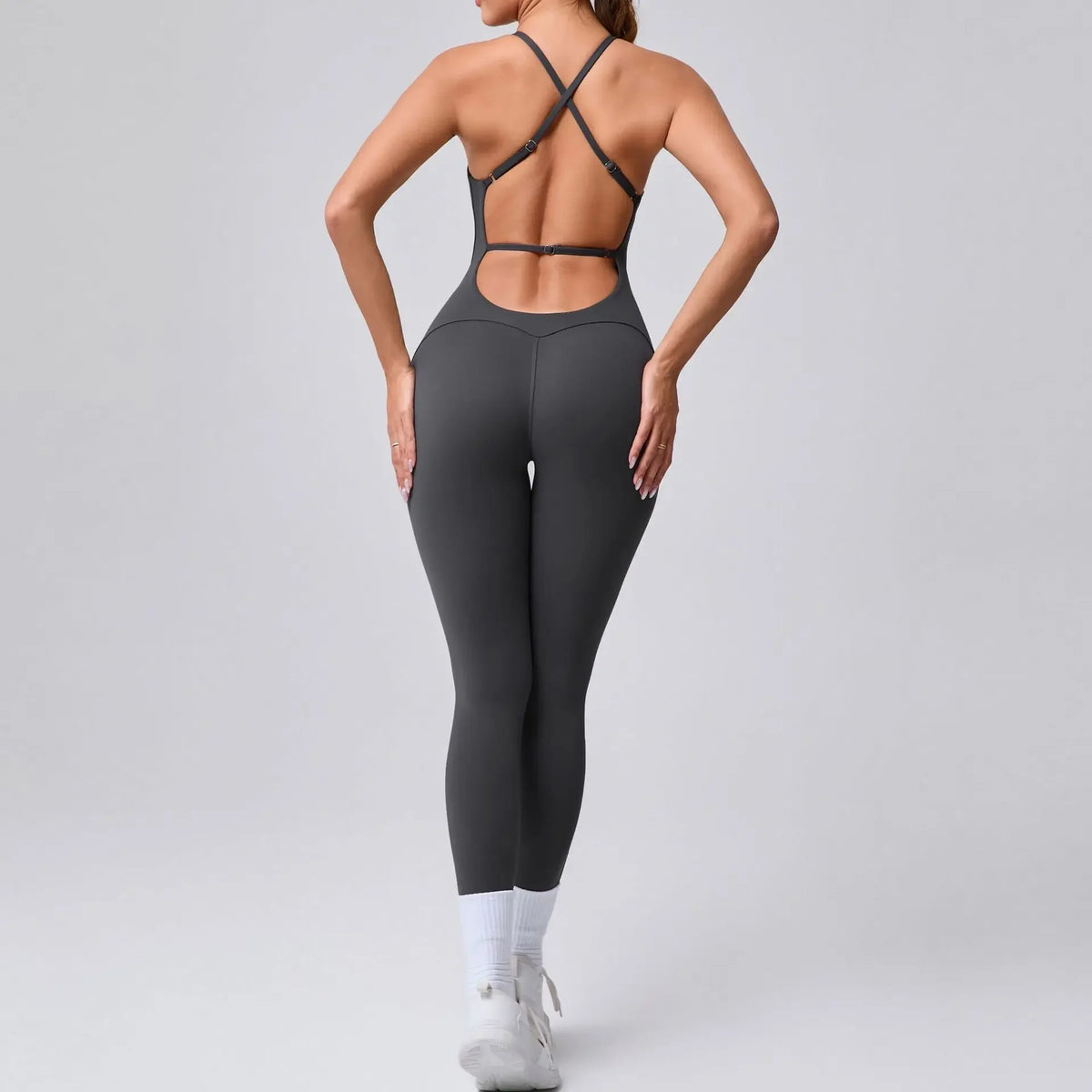 Women's Yoga Jumpsuits Sports Fitness Hip-lifting Cross Beauty Back Adjustable Straps One-piece Training Workout Gym Bodysuits
