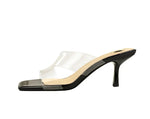 BIGTREE Sexy Silver PVC Transparent Crystal Womens Slippers 2026 Summer Square Toe Thin High Heels Sandals Ladies Shoes
