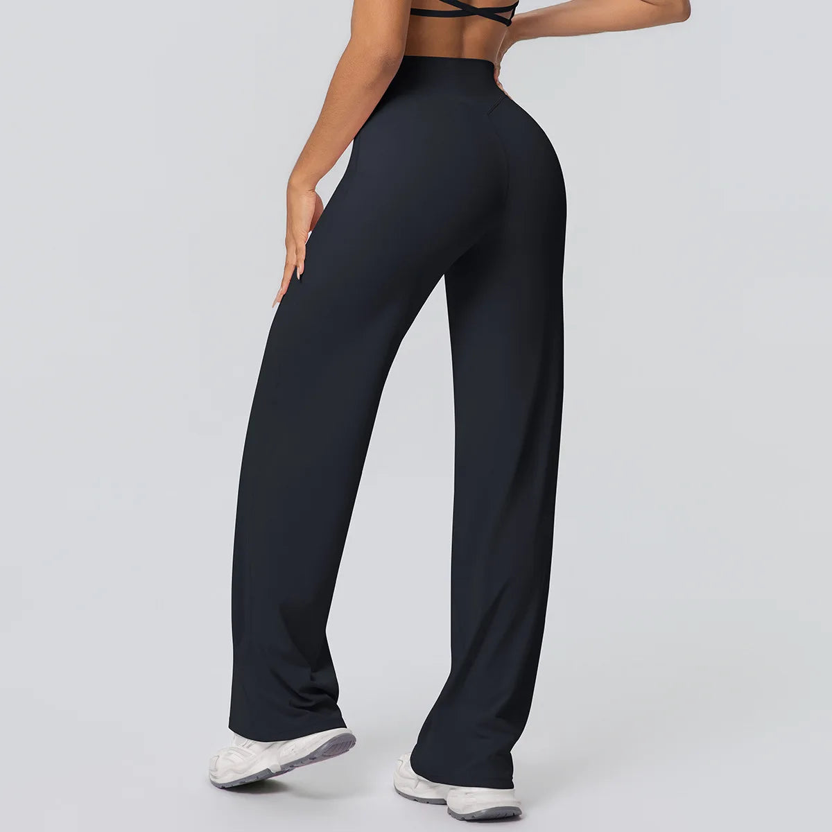 High Waist Wide Leg Yoga Pants Leggings Women Sports Fitness Bell-bottoms Female High Elastic Push Up Gym Workout Flared Pants